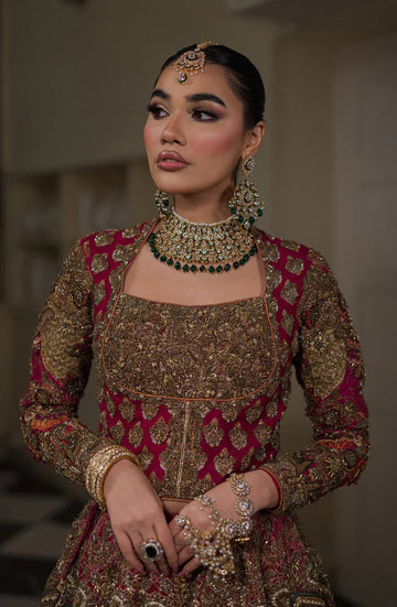 Gulistan - Fully Embellished Hot Pink Lehenga Choli with a Bordered Dupatta