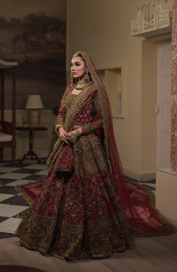 Gulistan - Fully Embellished Hot Pink Lehenga Choli with a Bordered Dupatta